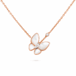 ПідвіскаTwo Butterfly з діамантами 0,2 ct та перламутром