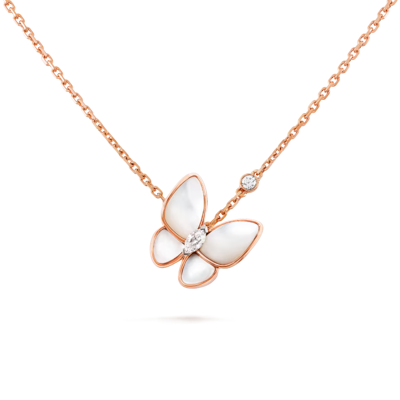 1 ПідвіскаTwo Butterfly з діамантами 0,2 ct та перламутром - Зображення 1