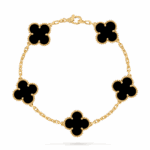 Браслет Vintage Alhambra, 5 мотивів з оніксом