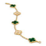 Браслет Vintage Alhambra, 5 мотивів з малахітом та діамантами 0,96 ct - Зображення 2